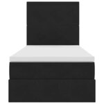 vidaXL Lit avec rangement et matelas Noir 90 x 190 cm Velours
