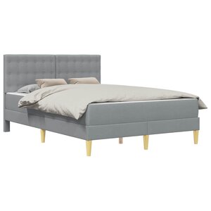 vidaXL Cadre de lit avec matelas Gris clair 120 x 200 cm Tissu