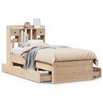 vidaXL Lit bibliothèque sans matelas 90x190 cm bois de pin massif