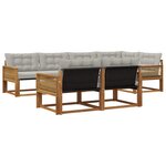 vidaXL Ensemble de canapés d'extérieur 7 pc Naturel et gris clair