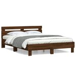 vidaXL Cadre de lit sans matelas chêne marron 150x200 cm