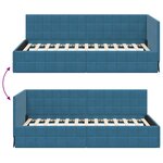 vidaXL Cadre de lit d'angle avec tête de lit Bleu 90 x 200 cm Velours