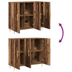 vidaXL Buffet en Bois Ancien  90x34x80 cm  Fabriqué en Bois Ingénierie