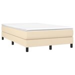vidaXL Sommier à lattes de lit avec matelas crème 120x190 cm tissu