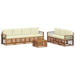 vidaXL Ensembles de canapés 8 pc Naturel et Crème Bois d'Acacia Massif