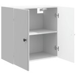 vidaXL Armoire Murale 59 x 31 x 60 cm Bois d'ingénierie Blanc brillant