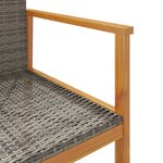 vidaXL Chaises de jardin lot de 2 gris résine tressée et bois massif