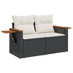 vidaXL Salon de jardin 11 Pièces avec coussins noir résine tressée