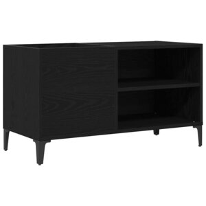 vidaXL Meuble à vinyles Chêne noir 84 5 x 38 x 48 cm Bois d'ingénierie