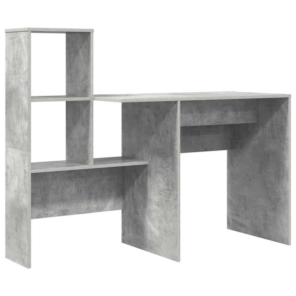 vidaXL Bureau Gris béton 131 5 x 50 x 106 5 cm Bois d'ingénierie