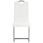 vidaXL Chaises à manger cantilever lot de 4 blanc similicuir
