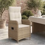 vidaXL Chaise de jardin inclinable Beige et blanc crème