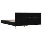 vidaXL Cadre de lit noir 120x200 cm bois d'ingénierie et métal
