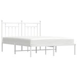 vidaXL Cadre de lit métal sans matelas et tête de lit blanc 150x200 cm