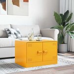 vidaXL Table basse Jaune moutarde 67x50x44 cm acier