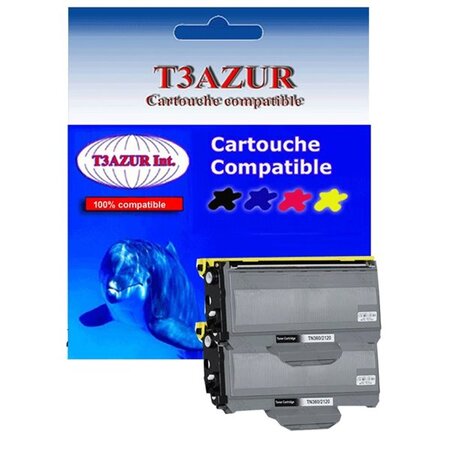 2 Toners compatibles  pour RICOH AFICIO SP1210, SP1210N, TN2120 - 2 600 pages - T3AZUR
