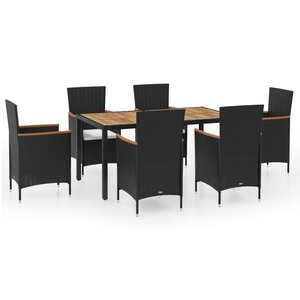 vidaXL Mobilier à dîner de jardin 7 Pièces avec coussins Résine tressée