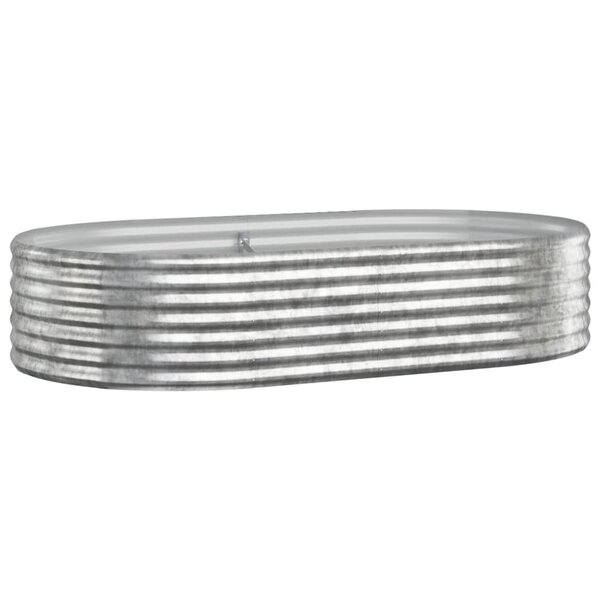 vidaXL Lit surélevé de jardin Acier enduit de poudre Argenté
