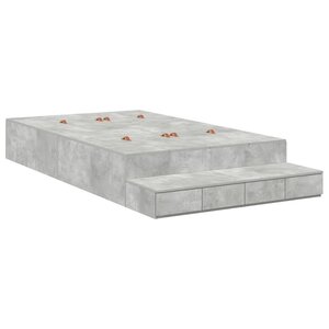 vidaXL Cadre de lit avec rangement Gris béton 120 cm Bois d'ingénierie