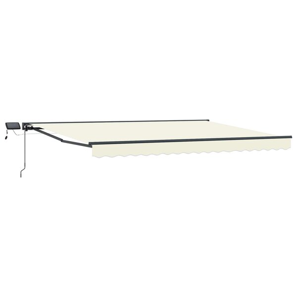 vidaXL Cadre de store manuel avec LEDs Crème et Anthracite 4 × 3 m