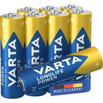 Blister de 8 Piles LONGLIFE Power 4906 AA Mignon LR6 VARTA