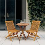 vidaXL Ensemble à manger de jardin 3 Pièces Bois de teck massif