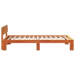 vidaXL Cadre de lit avec tête de lit Marron Ciré 90x200 cm Bois de pin massif