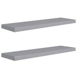 vidaXL Étagères murales flottantes 2 Pièces gris 90x23 5x3 8 cm MDF