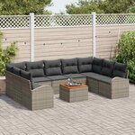 vidaXL Ensemble de canapé de jardin 10 Pièces Gris