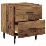 vidaXL Cabinet de chevet avec tiroir Bois ancien 40 x 35 x 47 5 cm