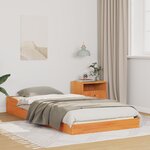 vidaXL Cadre de lit Marron cire 80 x 200 cm Bois massif en pin