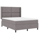 vidaXL Lit à ressorts avec matelas Taupe 140 x 190 cm tissu