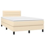 vidaXL Sommier à lattes de lit avec matelas Crème 120x200 cm Tissu