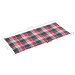 vidaXL Chaises de jardin lot de 6 et coussins carreaux rouge Bois teck
