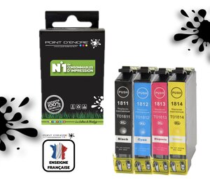 18XL - Pâquerette - NOIR / CYAN / MAGENTA / JAUNE  - Grande capacité