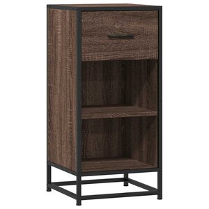 vidaXL Buffet chêne marron 35 5x35x76 cm bois d'ingénierie et métal
