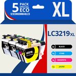 123CONSOMMABLES - LC3219XL Cartouches encre compatible avec Brother LC3219XL LC3219 LC3217 pour Brother MFC-J5330DW J5730DW J6930DW J5930DW J6530DW J6935DW (2 Noir / 1 Cyan / 1 Magenta / 1 Jaune)