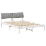vidaXL Cadre de lit avec tête de lit Blanc et gris clair 135 x 190 cm