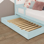 Tiroir de lit 90 x 180 avec sommier BUDDY - bleu clair