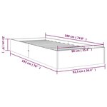 vidaXL Cadre de lit Blanc Bois massif 90x190 cm Simple