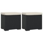 vidaXL Poufs avec coussins lot de 2 noir 40x30x40 cm résine tressée