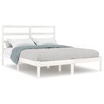 vidaXL Cadre de lit sans matelas blanc 120x190 cm bois massif