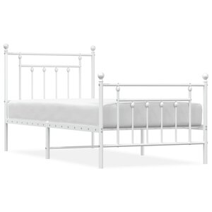 vidaXL Cadre de lit métal sans matelas avec pied de lit blanc 80x200cm