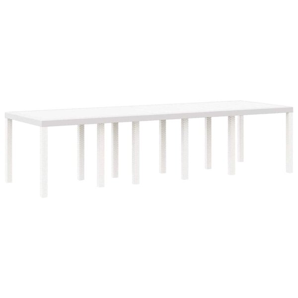 vidaXL Table de jardin pour repas Blanc 300 x 100 x 73 cm polyrotin