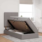 vidaXL Lit avec rangement et LED avec LED Taupe 90 x 200 cm Polyester