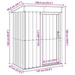 vidaXL Cabanons de jardin Marron 137 x 81 x 180 cm Métал