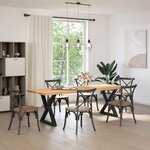 vidaXL Pieds de table à manger 2 pièces Noir 70 x (72-73 3) cm Acier