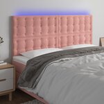 vidaXL Tête de lit à LED Rose 160x5x118/128 cm Velours