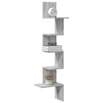 vidaXL Étagère d'angle murale sonoma gris 32x32x127 5 cm