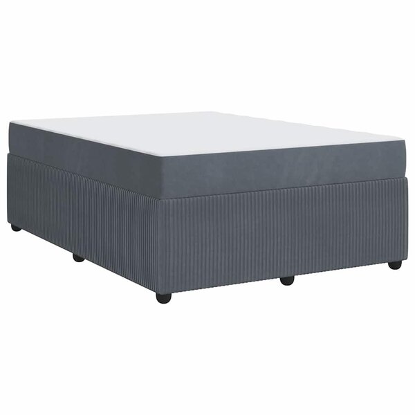 vidaXL Cadre de lit avec matelas Gris foncé 140 x 200 cm Velours